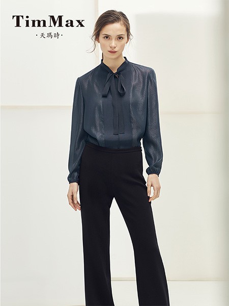 TIMMAX女装2022春夏季黑色衬衫