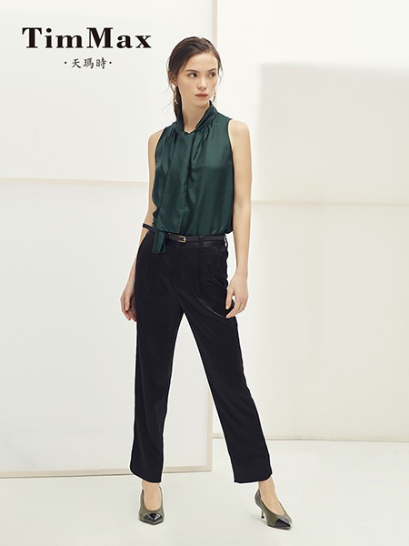 TIMMAX女装2022春夏季黑色长裤