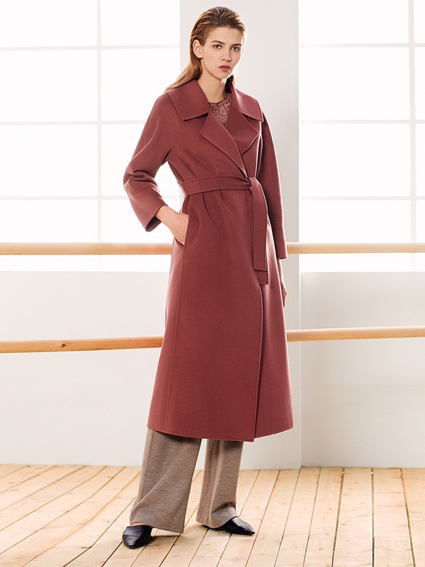 姿子女装2021秋冬季橙色大衣