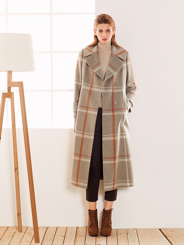 姿子女装2021秋冬季棕色大衣