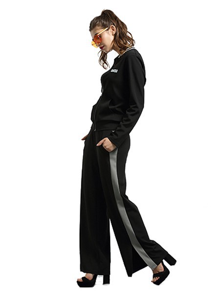 简姿女装2022春夏季黑色T恤