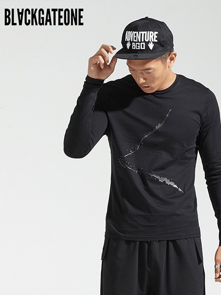 blackgateone男装2021秋冬季黑色T恤