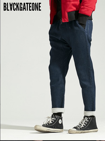 blackgateone男装2021秋冬季藏蓝色长裤