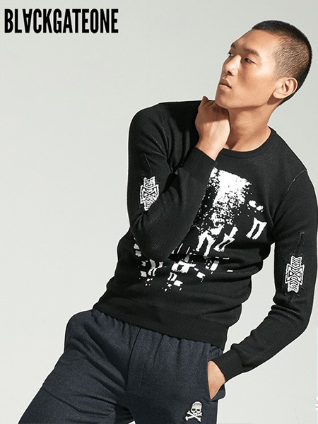 blackgateone男装2021秋冬季黑色T恤