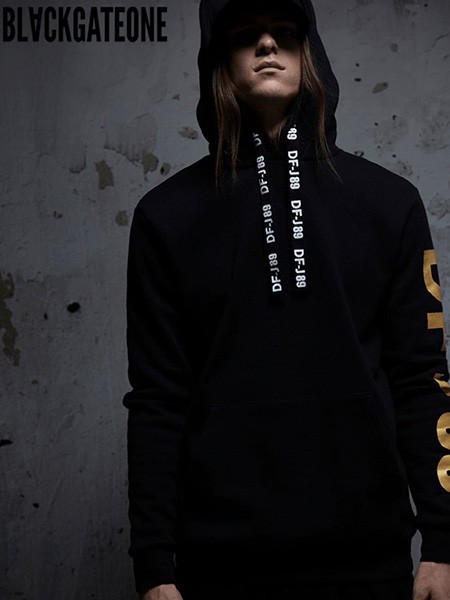blackgateone男装2021秋冬季黑色卫衣