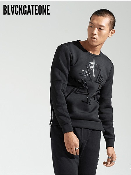 blackgateone男装2021秋冬季黑色T恤