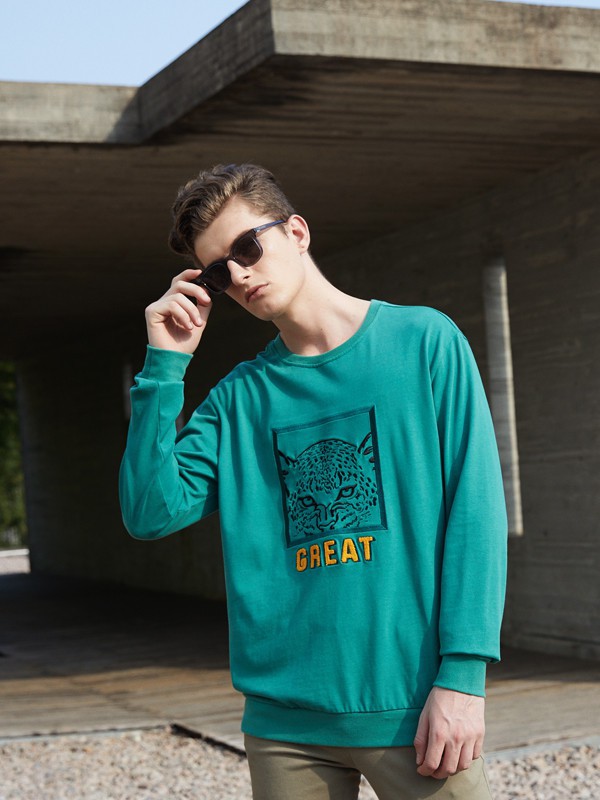 埃沃定制男装2021春夏季绿色T恤