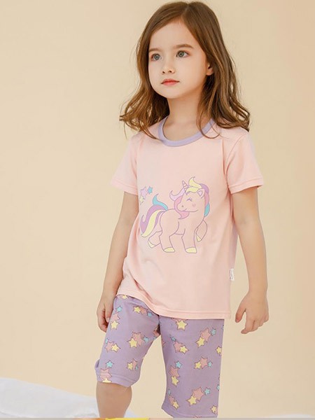 大布豆童装2022春夏季粉色T恤