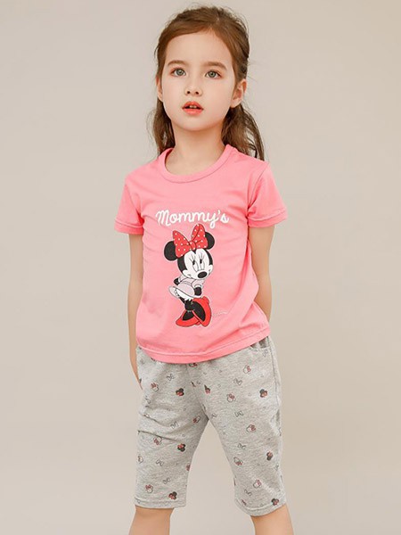 大布豆童装2022春夏季粉色T恤