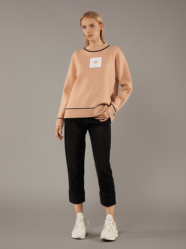 柯妮丝麗女装2021秋冬季裸色T恤