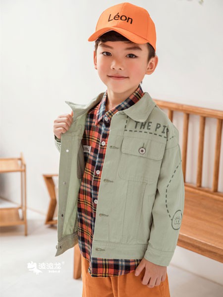 波波龙童装2021秋冬季橙色衬衫