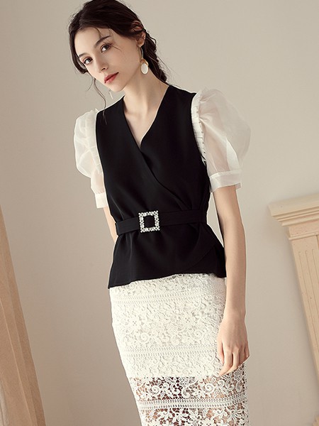 碧婷女装2022春夏季白色半身裙