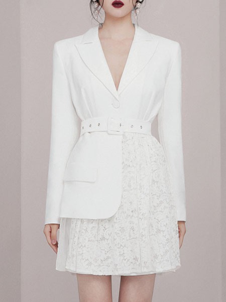 碧婷女装2022春夏季白色连衣裙