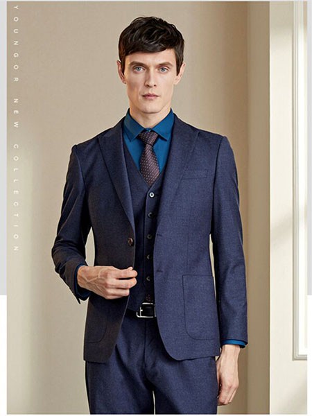 雅戈尔2021秋冬季藏蓝色西装