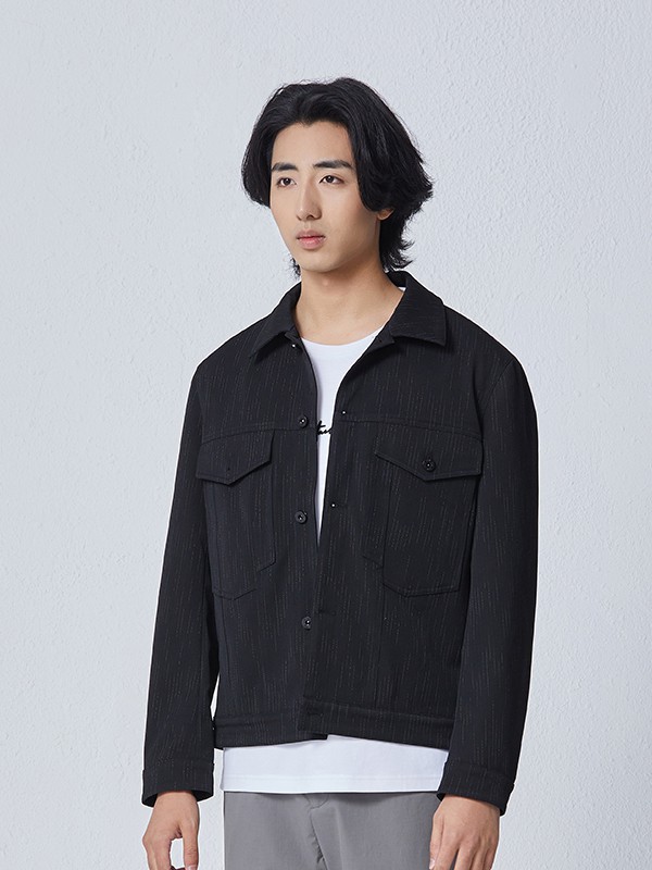 阿尔蓝拓男装2022春夏季黑色外套
