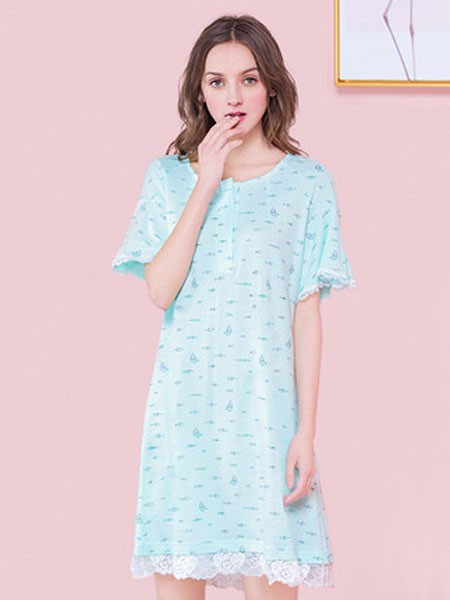 古格内衣2022春夏季蓝色家居服