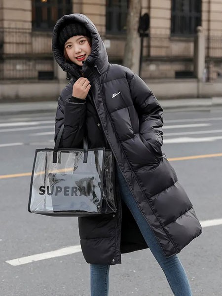 卡莎布兰卡女装2021秋冬季黑色棉服