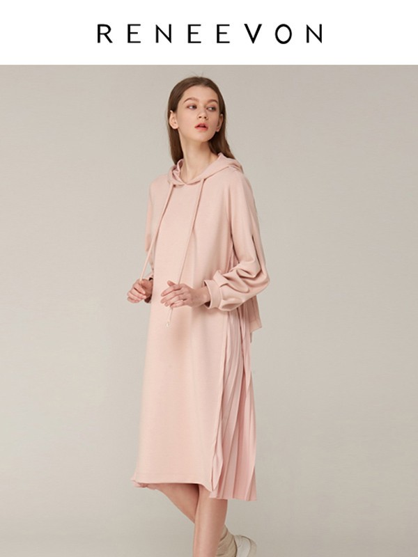 RENEEVON女装2022春夏季粉色连衣裙