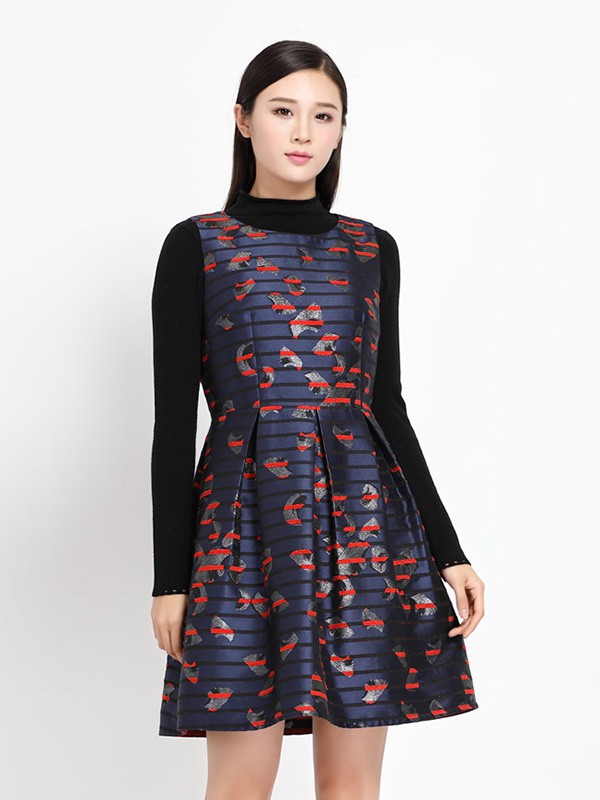 玳莎女装2021秋冬季紫色连衣裙