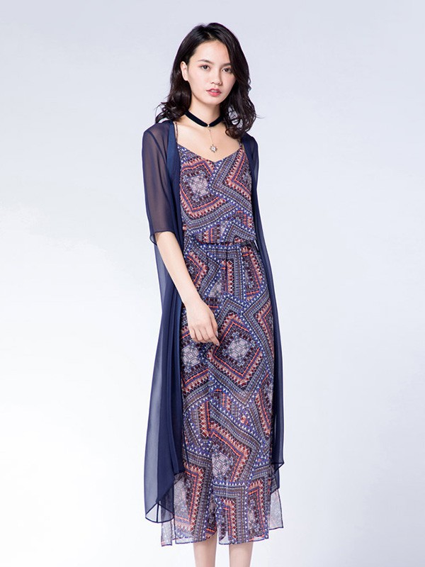 玳莎女装2021秋冬季紫色连衣裙