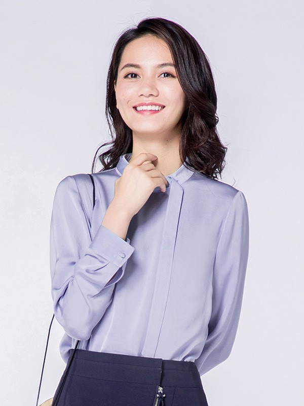 玳莎女装2021秋冬季紫色衬衫