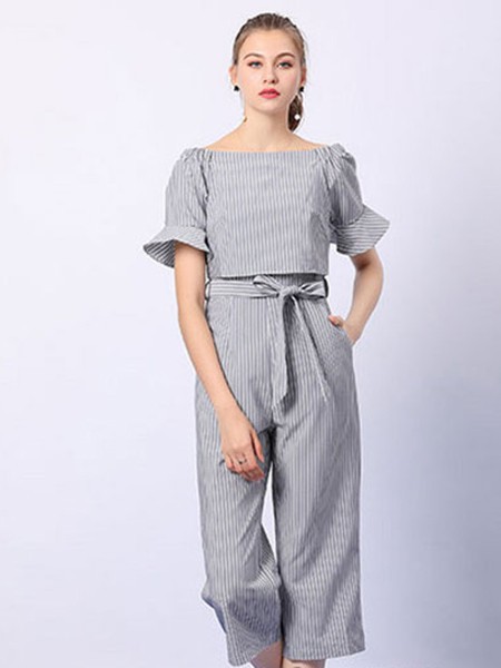 尚可斯女装2022春夏季灰色连体裤