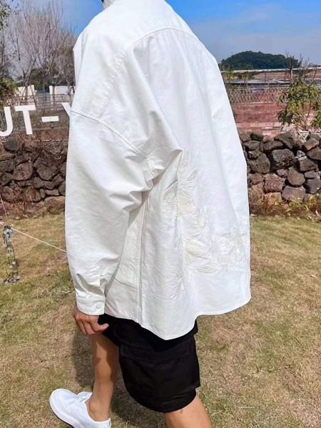 穆者男装2022春夏季白色衬衫
