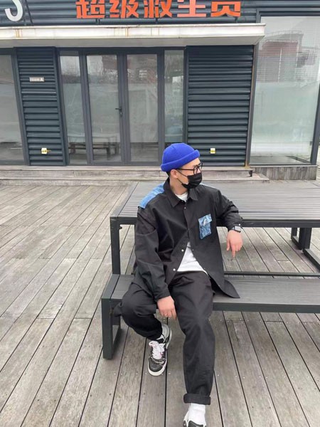 穆者男装2022春夏季黑色衬衫