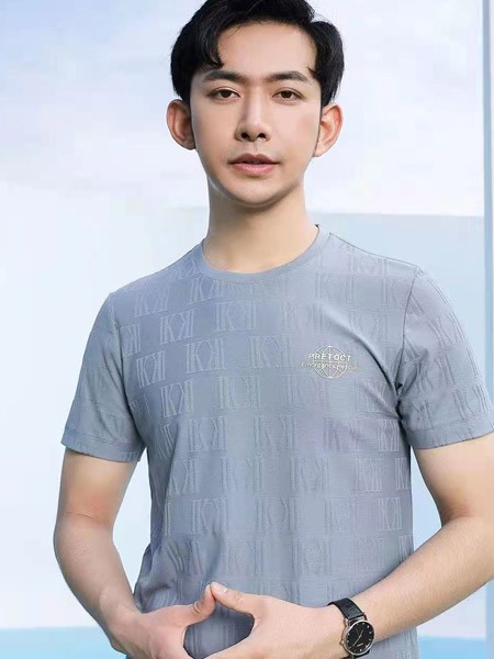 郎西诺男装2022春夏季灰色T恤