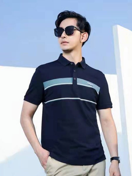 郎西诺2022春夏季藏蓝色polo衫