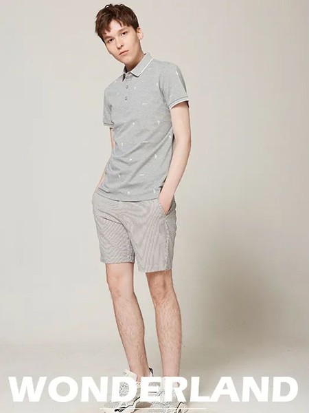 ZUO男装2022春夏季灰色polo衫