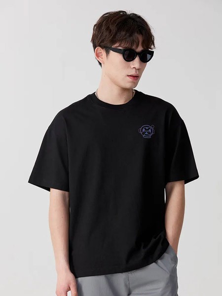 ZUO男装2022春夏季黑色T恤
