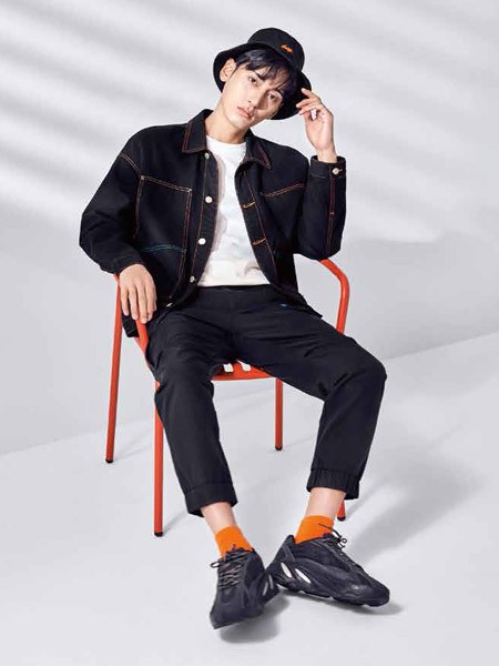 ZUO男装2022春夏季黑色长裤