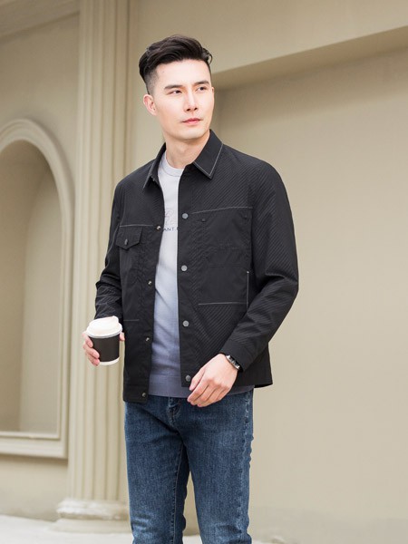 巴比公子男装2022春夏季黑色衬衫