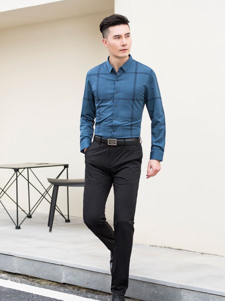 巴比公子2022春夏季藏蓝色衬衫