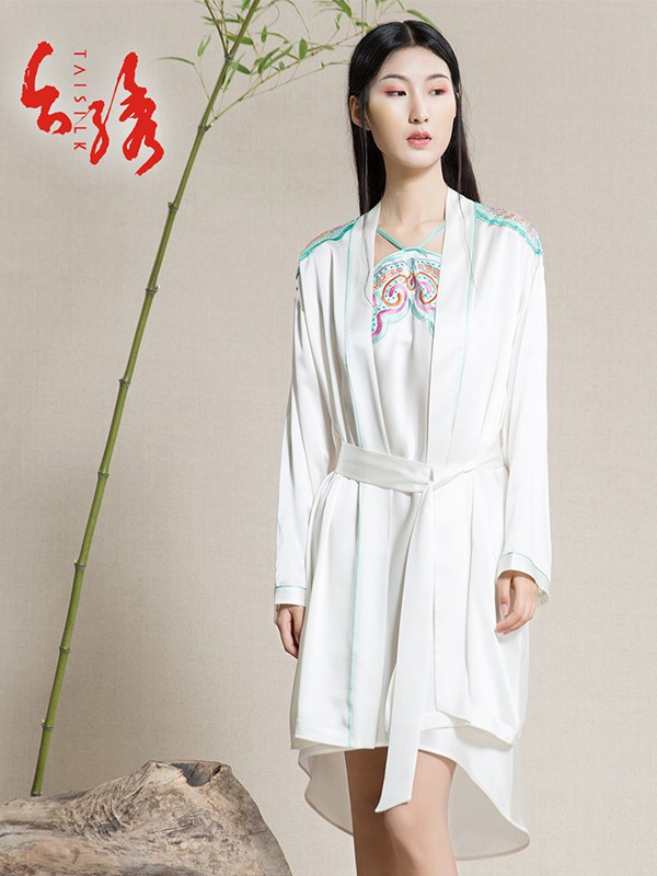 金台绣内衣2022春夏季白色家居服