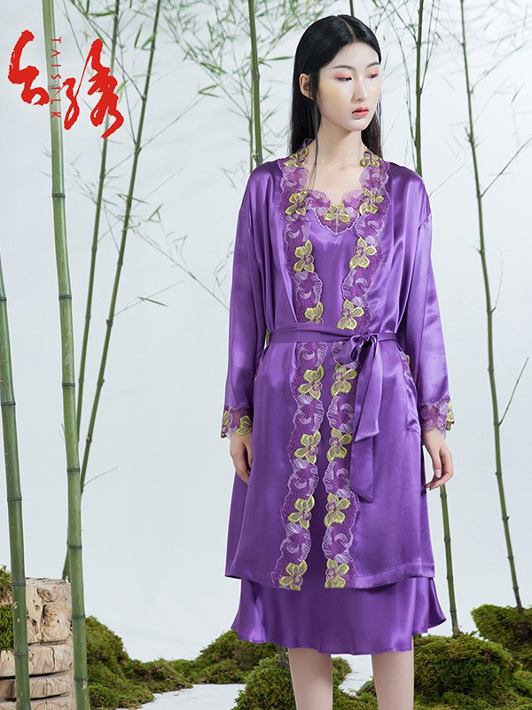 金台绣内衣2022春夏季紫色家居服