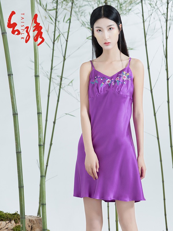 金台绣内衣2022春夏季紫色家居服