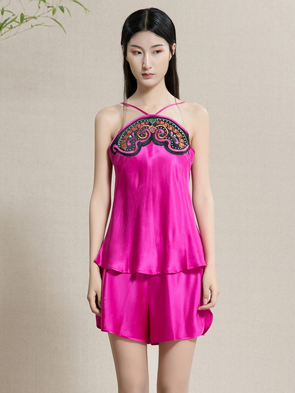 金台绣内衣2022春夏季粉色家居服