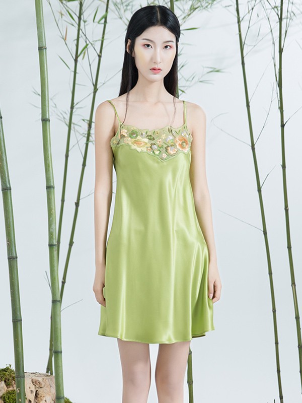 金台绣内衣2022春夏季绿色家居服
