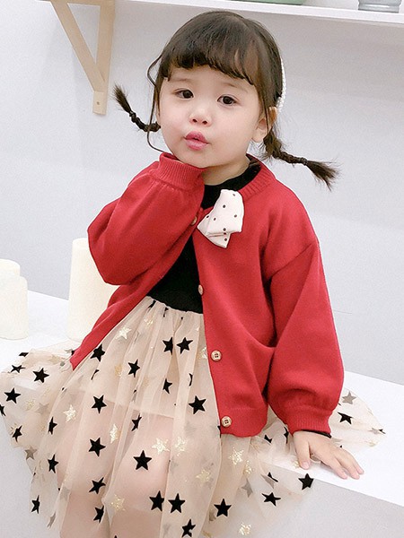 巴拉兔童装2022春夏季卡其色半身裙