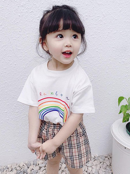 巴拉兔童装2022春夏季白色T恤