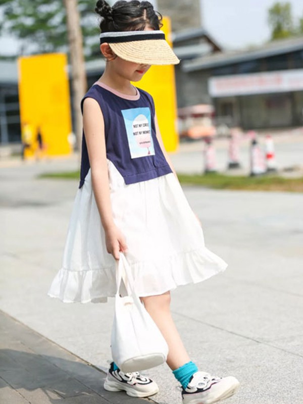 布岛小伊2022春夏季拼色连衣裙