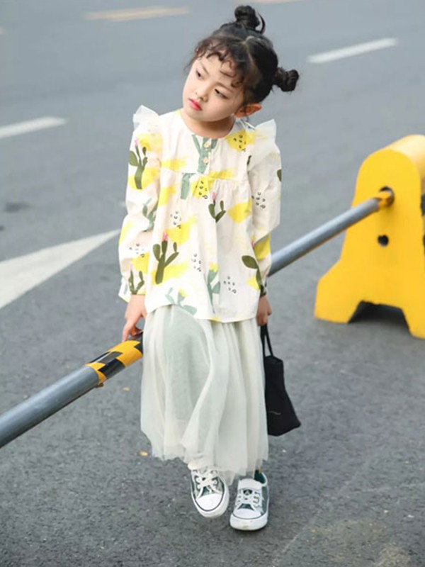 布岛小伊童装2022春夏季白色衬衫