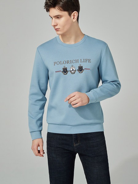 保罗优品男装2022春夏季蓝色T恤