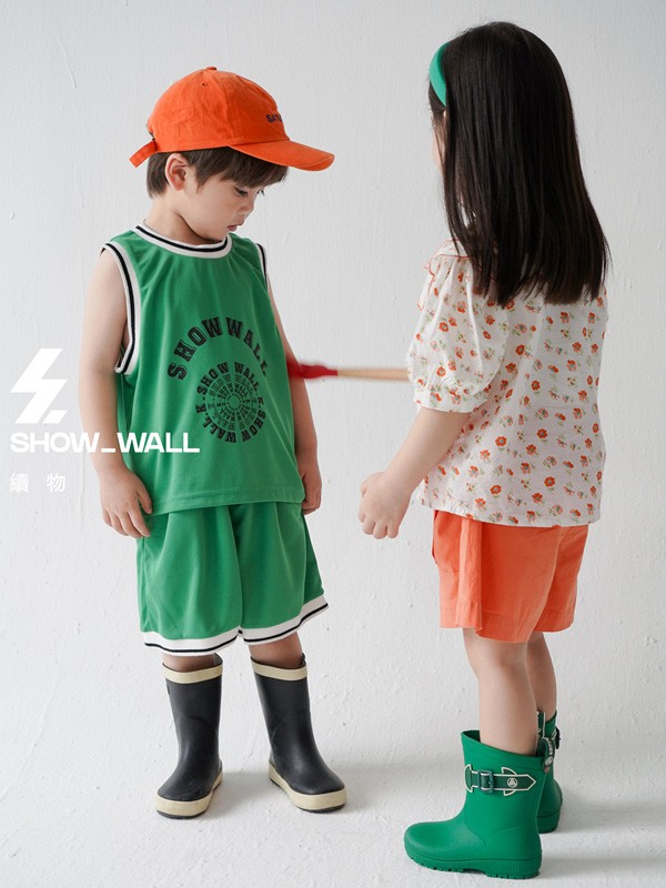 续物童装2022春夏季绿色背心