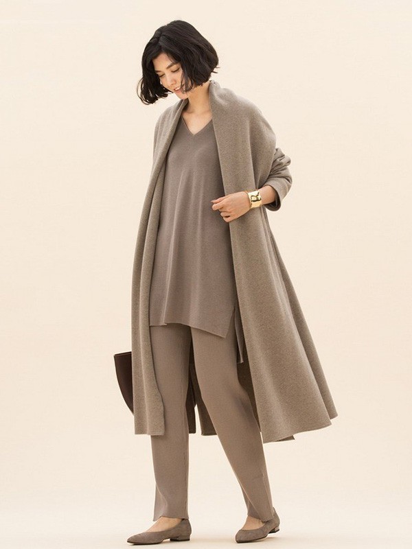 23区女装2021秋冬季棕色大衣