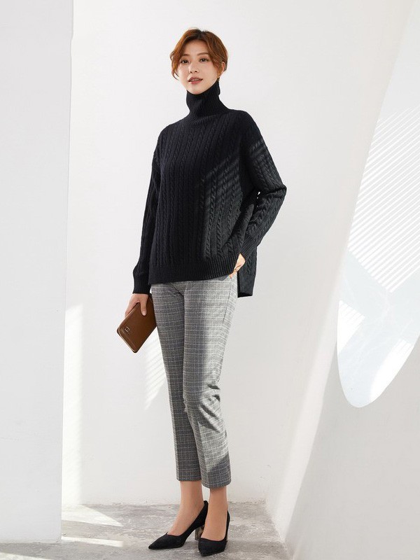 23区女装2021秋冬季灰色长裤