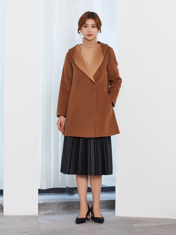 23区女装2021秋冬季橙色大衣