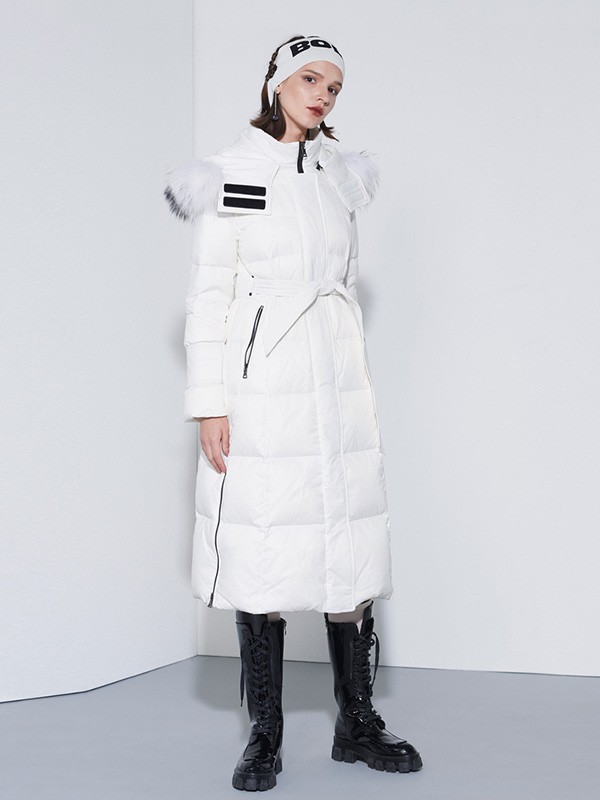 QDA女装2021秋冬季白色棉服